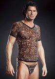 Pro-Mesh V-Neck Tee - Leopard - Large/Extra Large