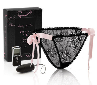 Turn Me On Vibrating Panties - Black Ribbon - Petite/Small