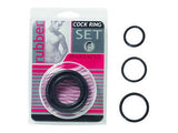 Black Rubber Cock Ring Set