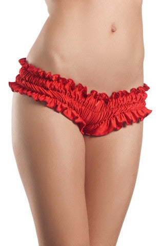 Ruffled Booty Shorts - Red  - Small