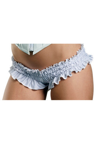 Ruffled Booty Shorts - White  - Medium