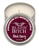 Blazing Bitch, Black Cherry PHEROMONE Soy Massage Candle - 4 oz.