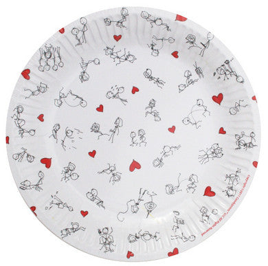 Stick Figure Style 7-Inch Plates - 8 Pack