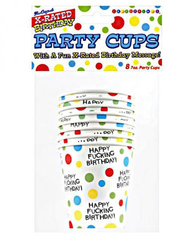 X-Rated Birthday Cups - 8 Count