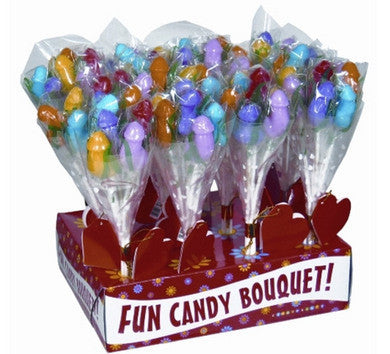 PENIS Fun Candy Bouquet- 12 Count with Display