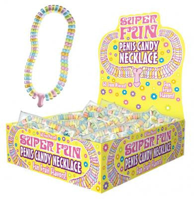 Super Fun Penis Candy Necklace - 24 Count Display