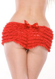 Ruffle Booty Shorts - Red - One Size