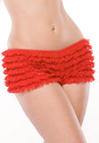 Ruffle Booty Shorts - Red - One Size