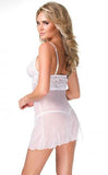 Scalloped Stretch Bridal Dress - White - One Size