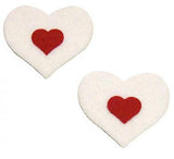 White and Red Heart Sweety Pasties Pack