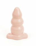 Large Triple Ripple Butt Plug  - White