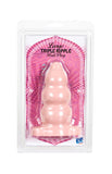 Large Triple Ripple Butt Plug  - White