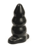 Large Triple Ripple Butt Plug - Black