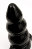 Large Triple Ripple Butt Plug - Black
