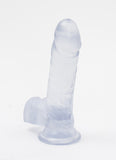 Crystal Jellies Ballsy Cock With Suction Cup 6-inch - Clear