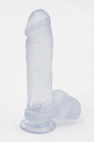 Crystal Jellies Ballsy Cock With Suction Cup 8-inch - Clear