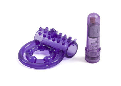Weenie Wrapper Dual Cock Ring - Purple