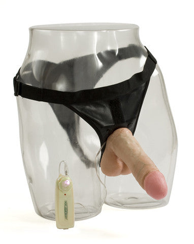 Vac-U-Lock Vibro 6-inch Realistic Cock with Ultra Harness