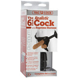 The Realistic 6-Inch Cock With Supreme Harness - Brown