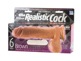 The Original Vibro Realistic Cock 6-inch - Brown