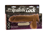 The Original Vibro Realistic Cock 8-inch  - Brown