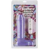 Softee Vibrating 8-inch Ballsy Super Cock - 7 Functions - Lavender