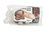 Reds Black Leather 3-Snap Cock Strap - Black