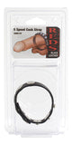 Reds Black Leather 5 Speed Cock Strap - Black