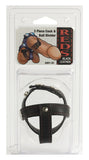 Reds Black Leather 3 Piece Cock And Ball Divider - Black Leather