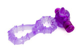 Buzz Buddies Double Cock Ring - Purple