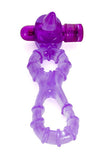 Buzz Buddies Double Cock Ring - Purple