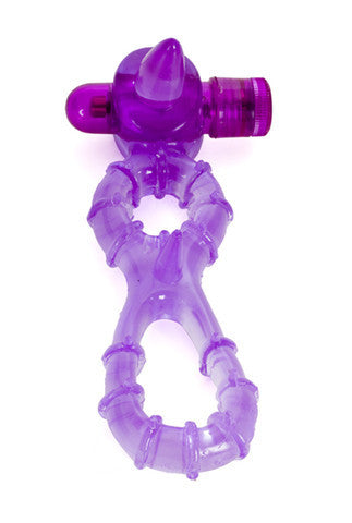 Buzz Buddies Double Cock Ring - Purple