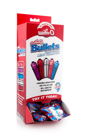 The Screaming O Vibrating  Bullets - Assorted Colors -  36 Pieces Vertical Dispenser