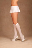 White Opaque Knee High Stockings