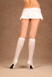 White Opaque Knee High Stockings