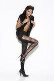 Diamond Net Pantyhose - Black - One Size