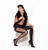 Diamond Net Pantyhose - Black - One Size