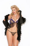 2 Piece Cami And G-String Set - Black - Queen Size