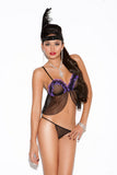 2 Piece Cami And G-String Set - Black - One Size