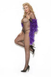 Long Sleeve Fishnet Bodystocking - Black - Queen Size