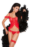 2 Piece Cami Top And G-String Set - Red - One Size