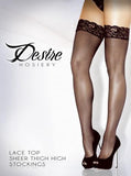 Lace Top Sheer Stockings - Black - One Size
