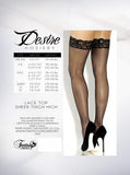 Lace Top Sheer Stockings - Black - One Size