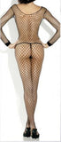 Lycra Net Open Crotch Bodystocking - Black