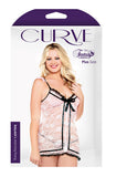Ribbon Front Babydoll Set - Blush - 3X/4X