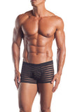 Striped Mesh Boxer Brief - Black - One Size