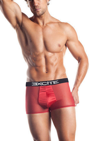 Mesh Boxer Brief With Logo Waistband - Red - One Size