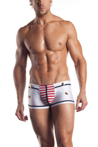 Seaman - Mens Sailor Theme Brief - White - One Size