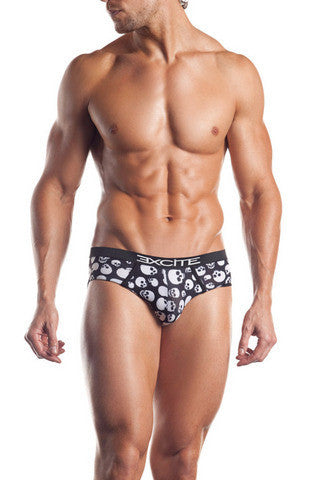 Skull Print Brief - Black - Large