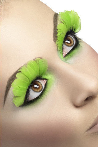 Feather Eyelashes - Neon Green